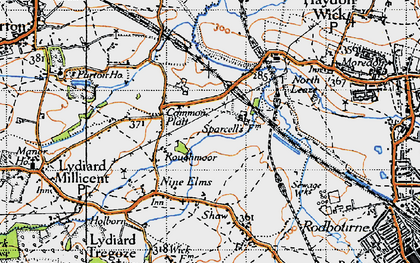 Old map of Roughmoor in 1947