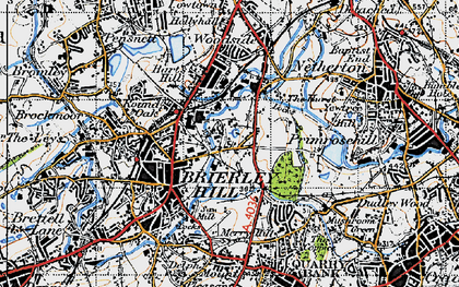 Old map of Round Oak in 1946