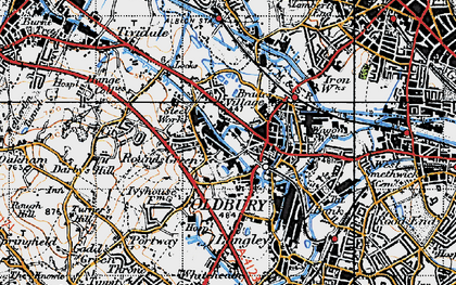Old map of Round's Green in 1946