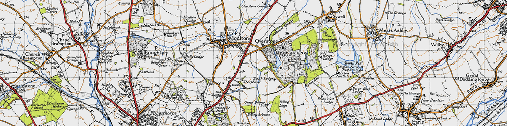 Old map of Round Spinney in 1946