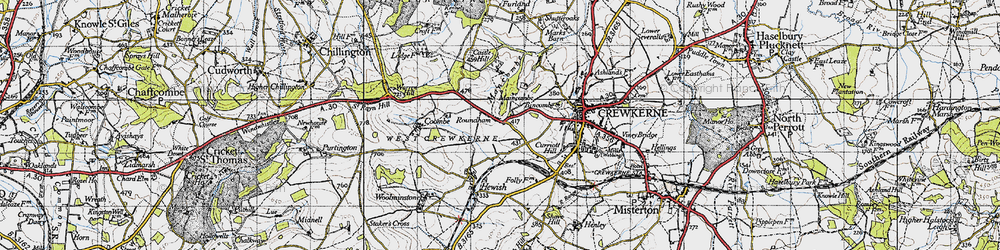 Old map of Roundham in 1945