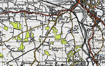 Old map of Roundswell in 1946