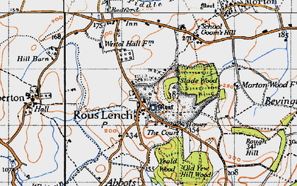 Old map of Rous Lench in 1946