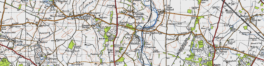 Old map of Rousham in 1946