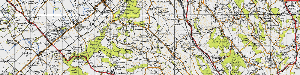 Old map of Rout's Green in 1947
