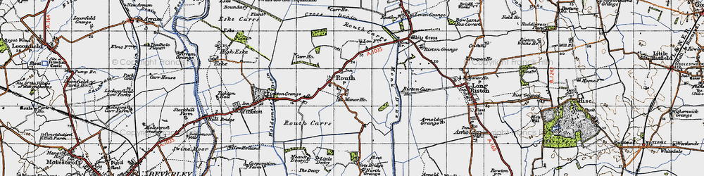 Old map of Leven Canal in 1947