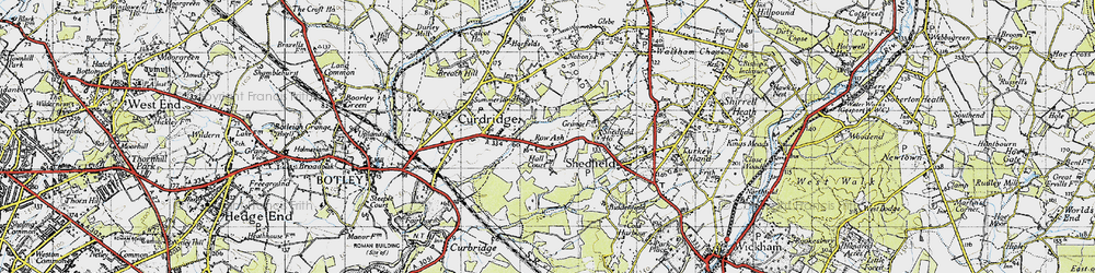 Old map of Row Ash in 1945