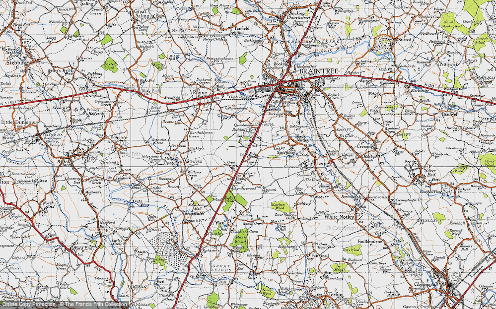 Old Map of Row Green, 1945 in 1945