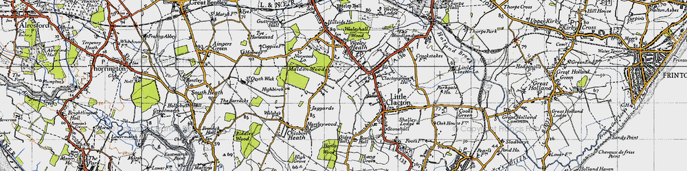 Old map of Row Heath in 1946