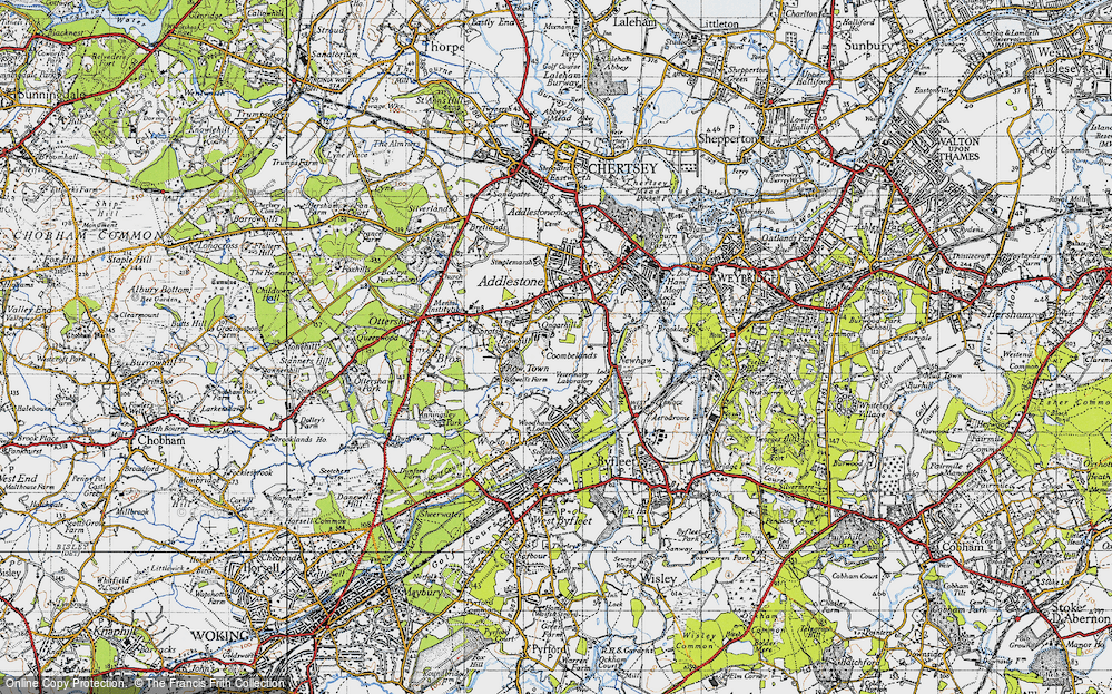 Old Map of Row Town, 1940 in 1940