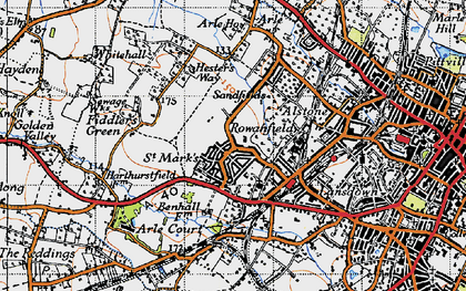 Old map of Rowanfield in 1946