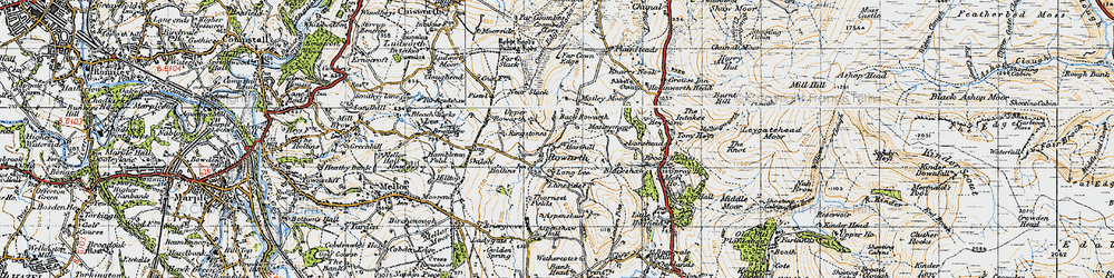Old map of Rowarth in 1947