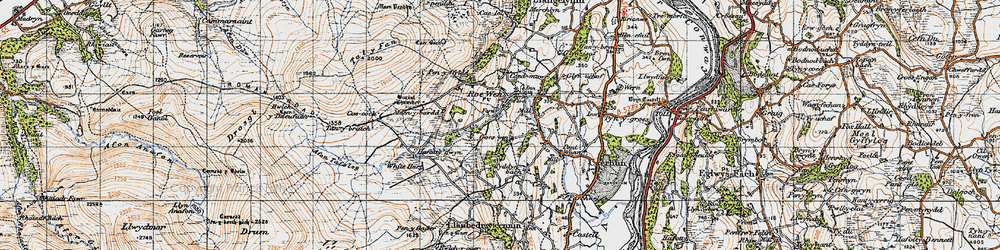 Old map of Afon Tafolog in 1947