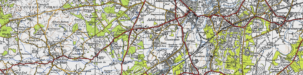 Old map of Rowhill in 1940