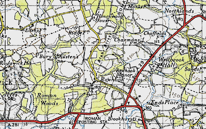 Old map of Rowhook in 1940