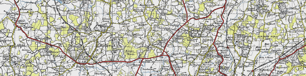 Old map of Rowhook in 1940