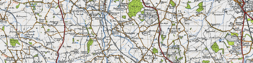 Old map of Rowington Green in 1947