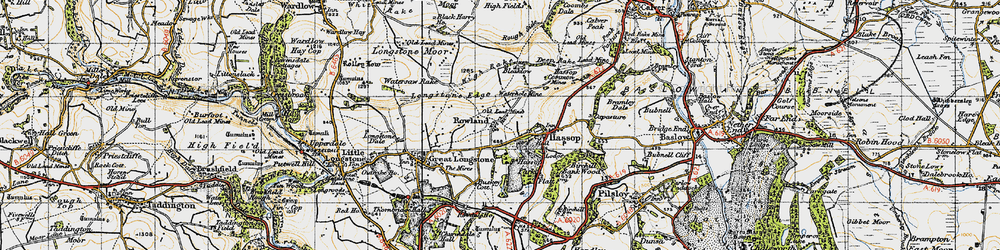 Old map of Rowland in 1947