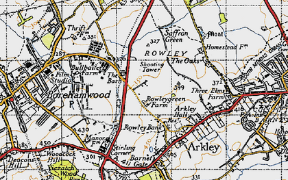 Old map of Rowley Green in 1946