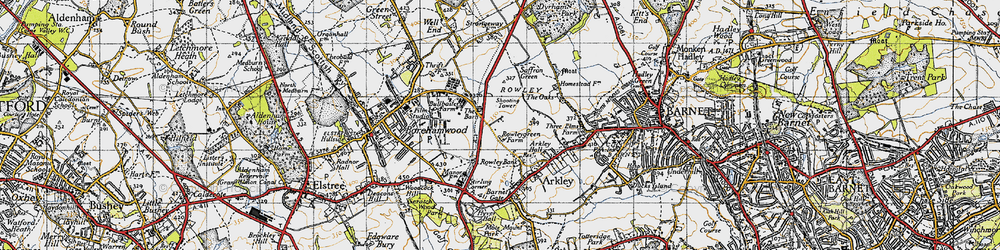 Old map of Rowley Green in 1946