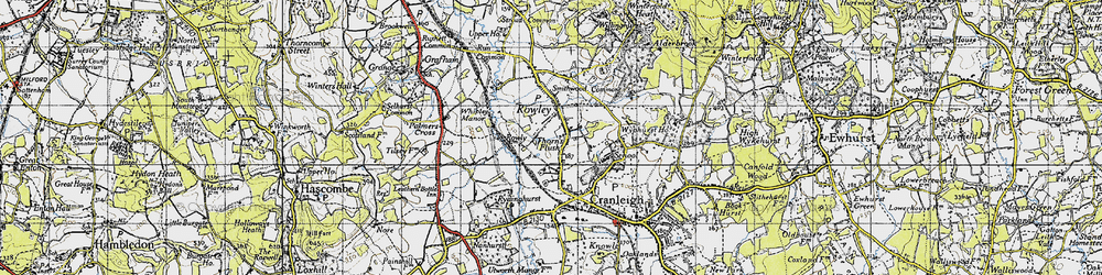 Old map of Willinghurst Ho in 1940