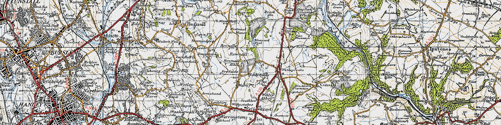 Old map of Rownall in 1946