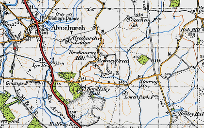 Old map of Rowney Green in 1947