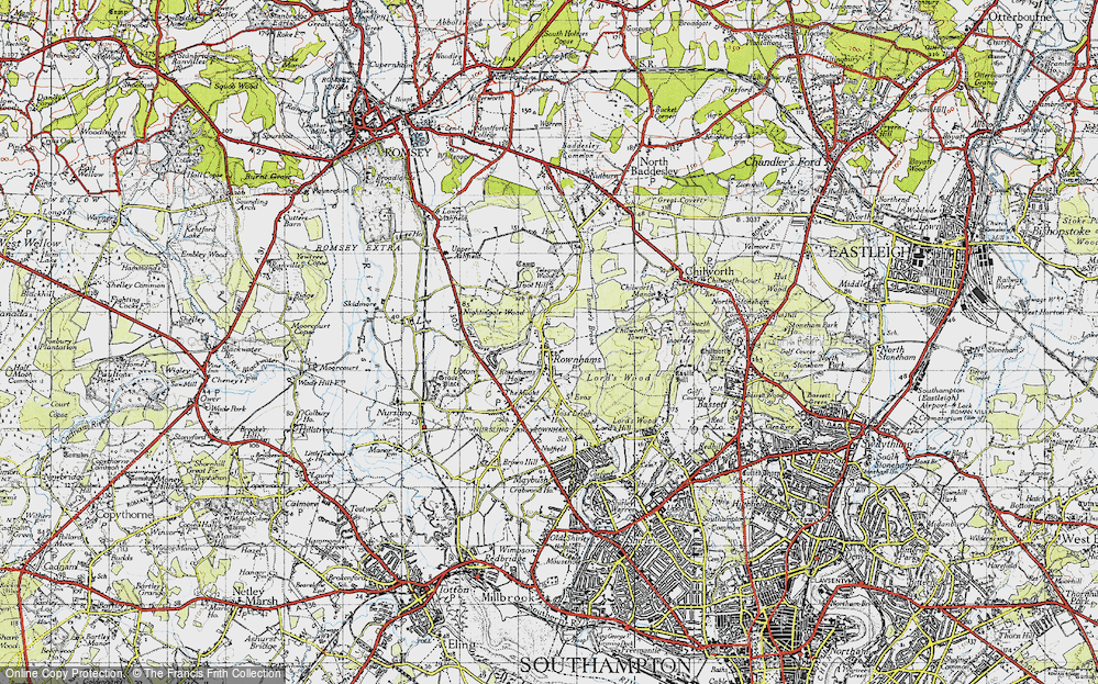 Old Map of Rownhams, 1945 in 1945