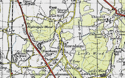 Old map of Rownhams in 1945