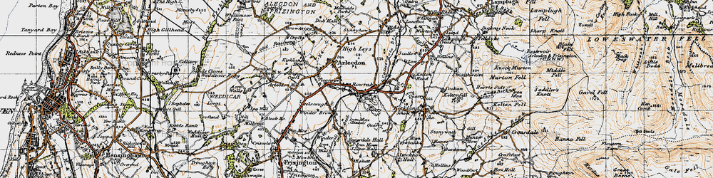 Old map of Rowrah in 1947