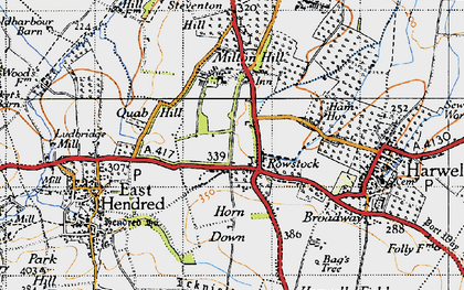 Old map of Rowstock in 1947