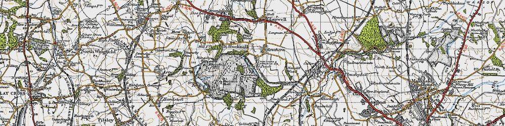 Old map of Rowthorne in 1947