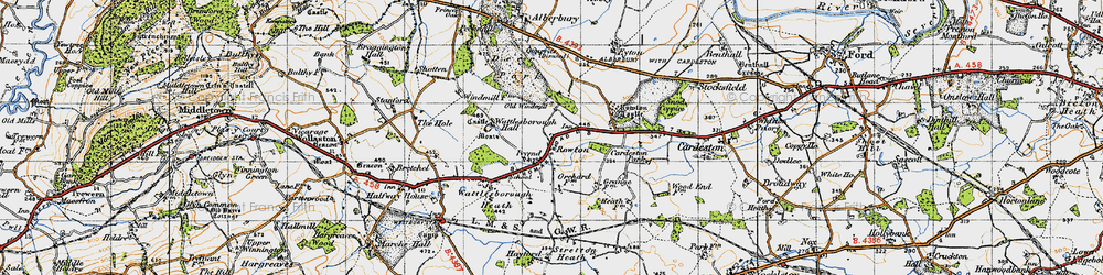 Old map of Rowton in 1947