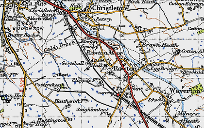Old map of Rowton in 1947