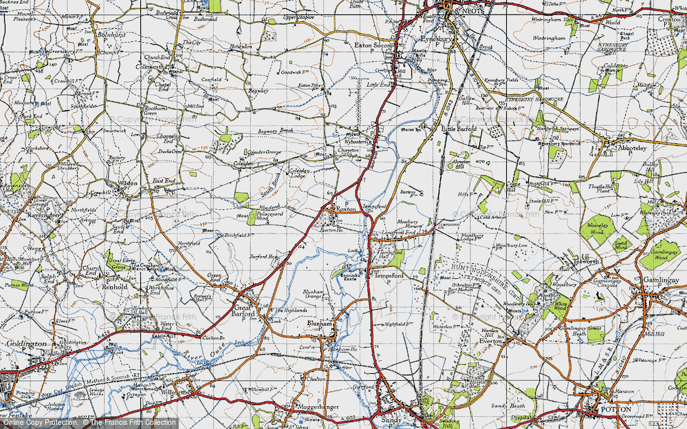 Old Map of Roxton, 1946 in 1946