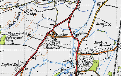 Old map of Roxton in 1946