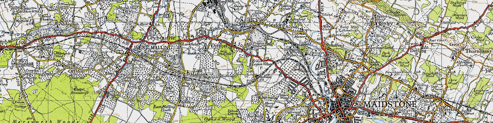 Old map of Barming Sta in 1946