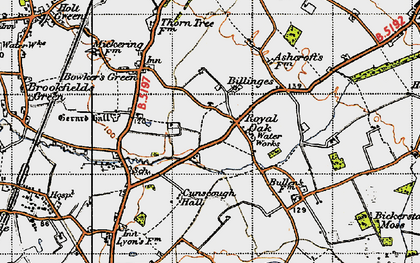 Old map of Billinges in 1947
