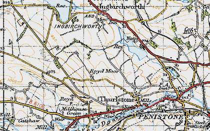 Old map of Royd Moor in 1947