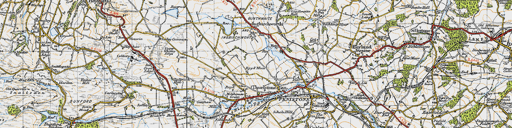 Old map of Royd Moor in 1947