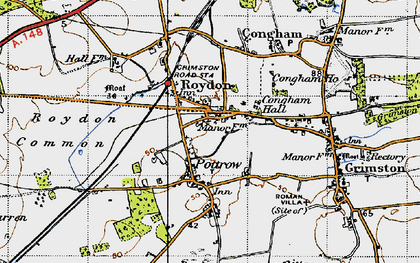 Old map of Roydon Common in 1946