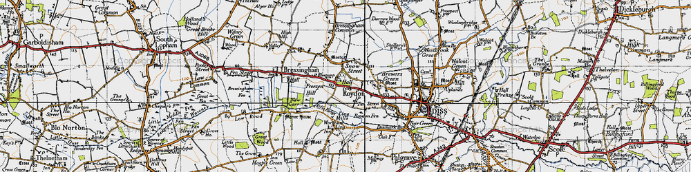 Old map of Roydon in 1946