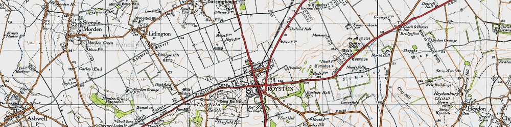 Old map of Royston in 1946