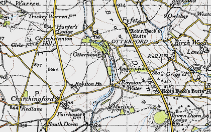 Old map of Brown Down Lodge in 1946