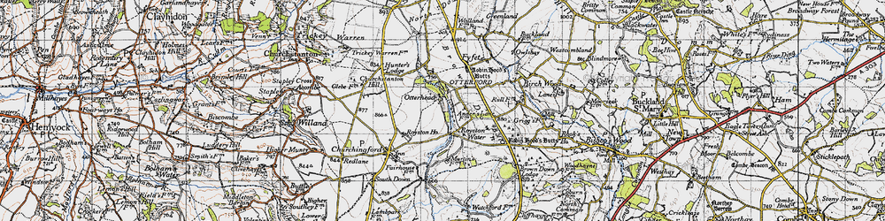Old map of Royston Water in 1946