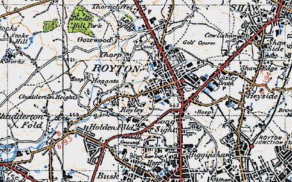 Old map of Royton in 1947