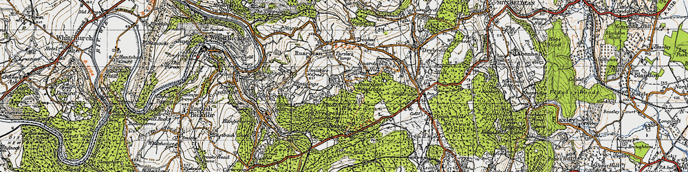 Old map of Ruardean Woodside in 1947