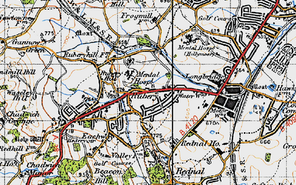 Old map of Rubery in 1947