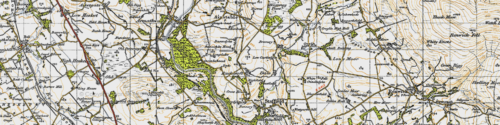 Old map of Ruckcroft in 1947