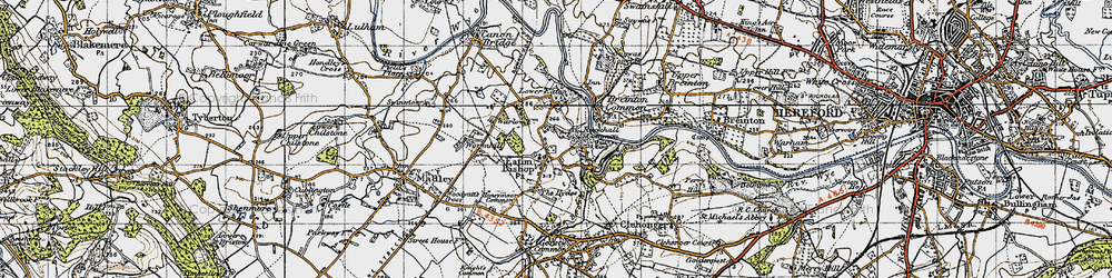 Old map of Ruckhall in 1947
